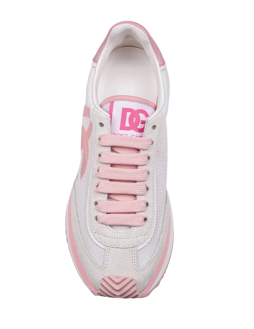 White/Pink Dragon Sneakers