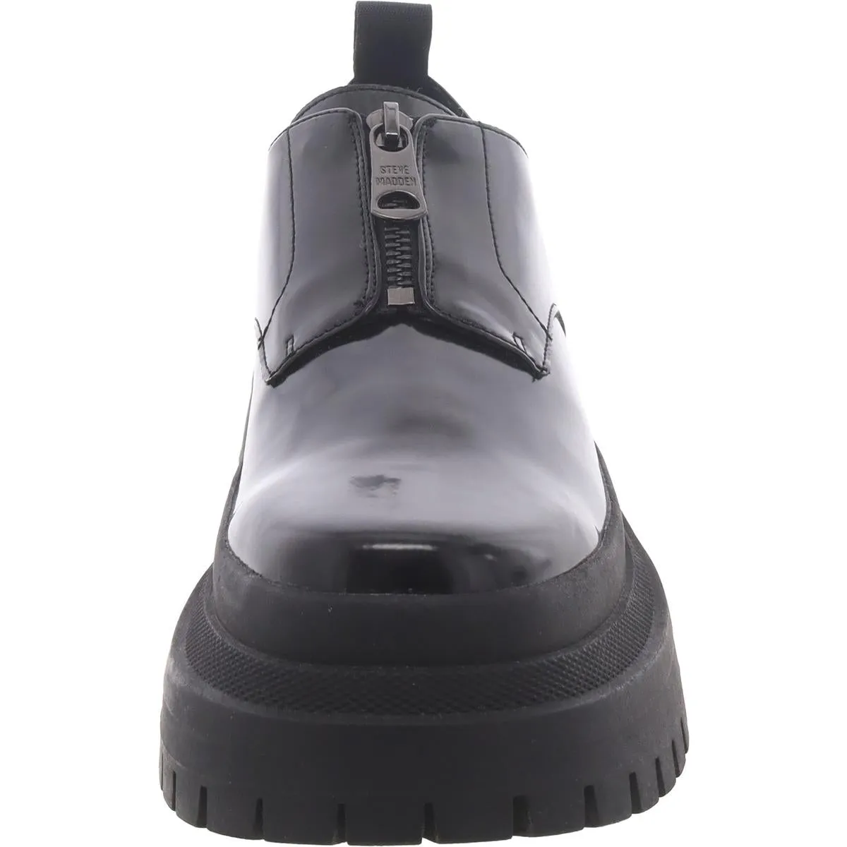 Zip Mens Faux Leather Platform Derby Shoes