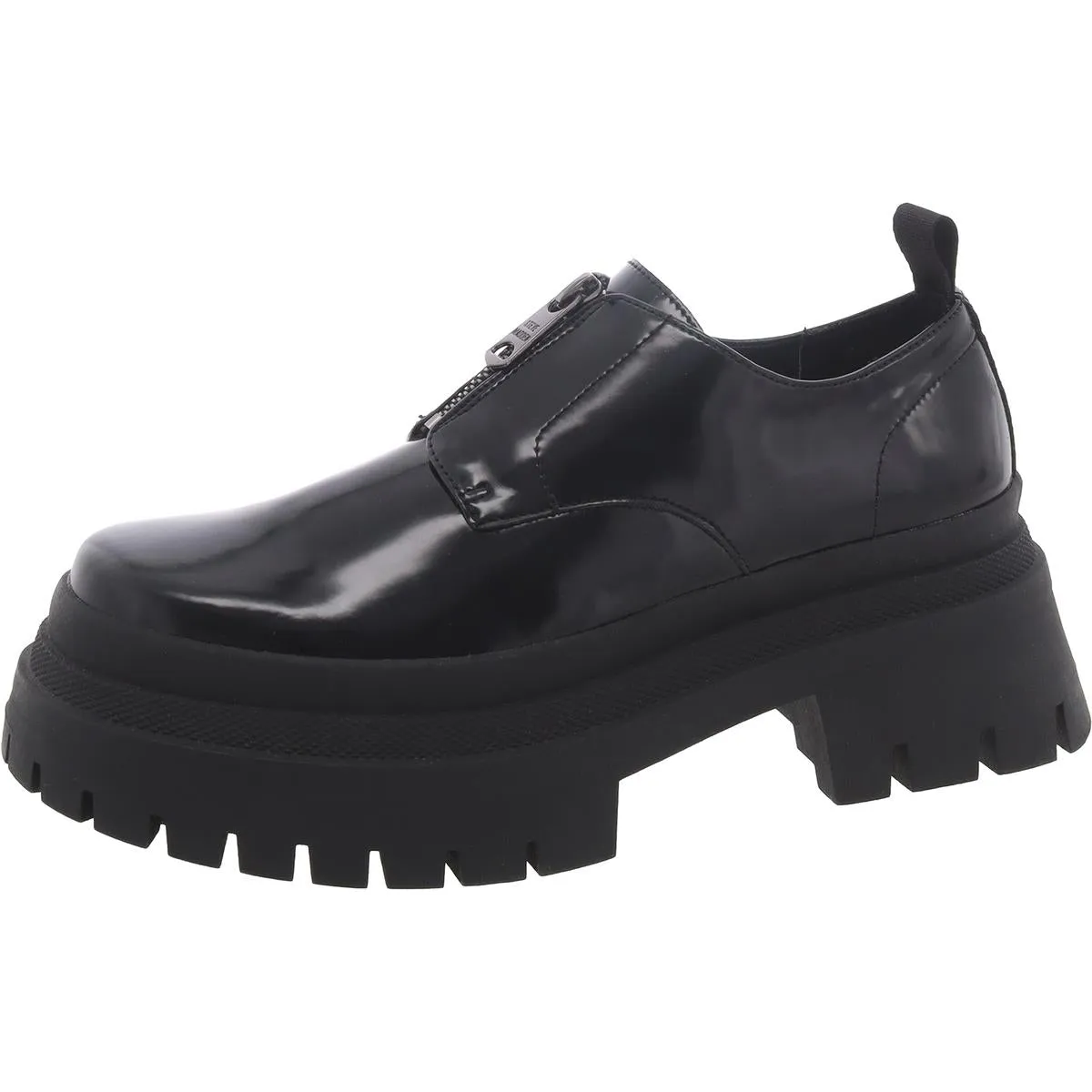 Zip Mens Faux Leather Platform Derby Shoes