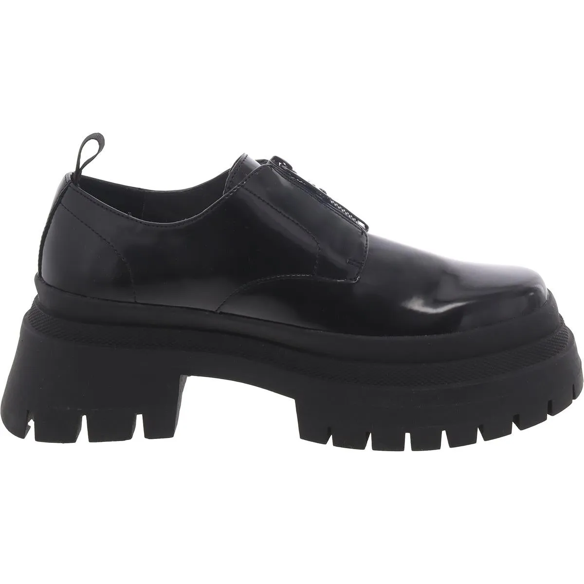 Zip Mens Faux Leather Platform Derby Shoes