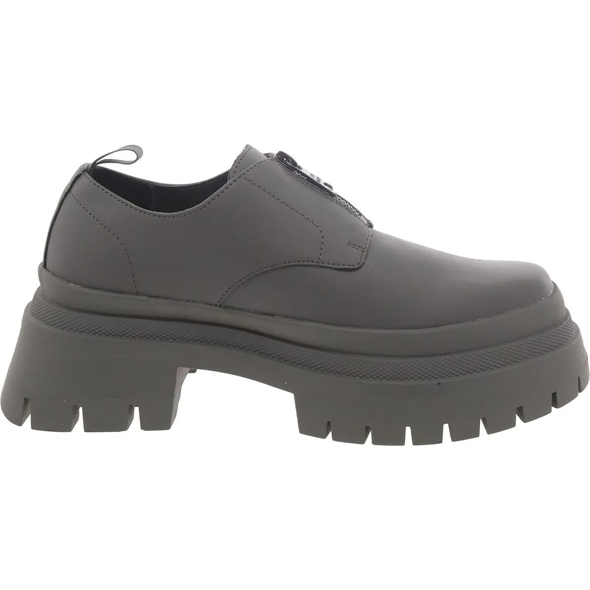 Zip Mens Faux Leather Platform Derby Shoes